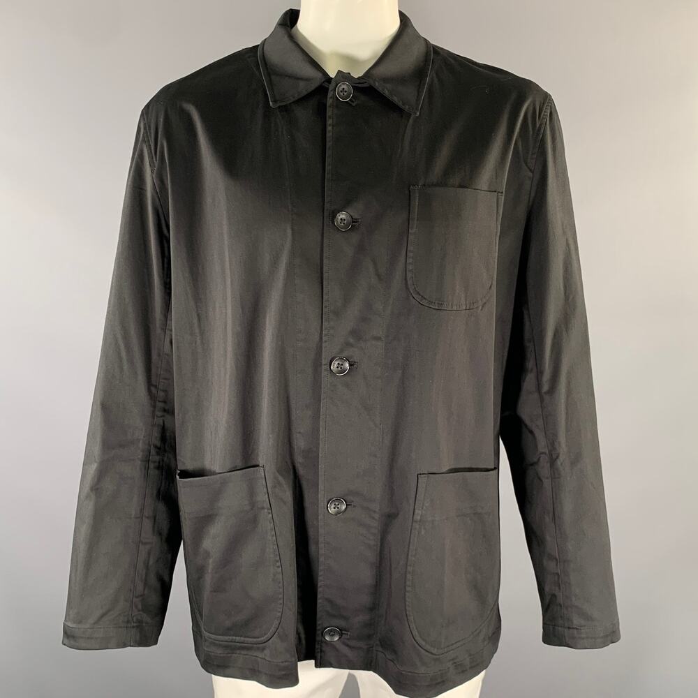 RAG & BONE Chest Size XXL Black Cotton Blend Chore Coat